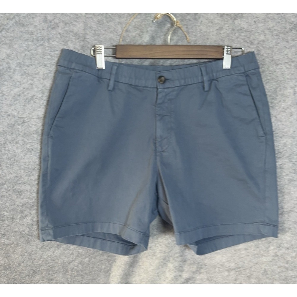 Bear Bottom Chino Shorts Mens Sz L Blue 5.5" Inseam Elastic Waist Cotton Stretch